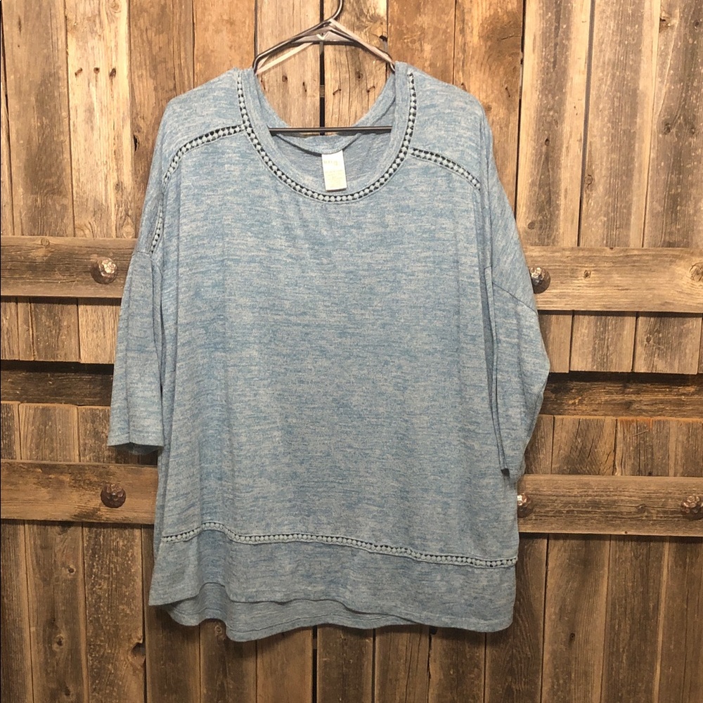 Terra & Sky Heather Blue Long Sleeve Tee